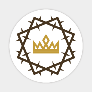 Christian illustration. Crown of the Lord framed with a crown of thorns. Magnet
